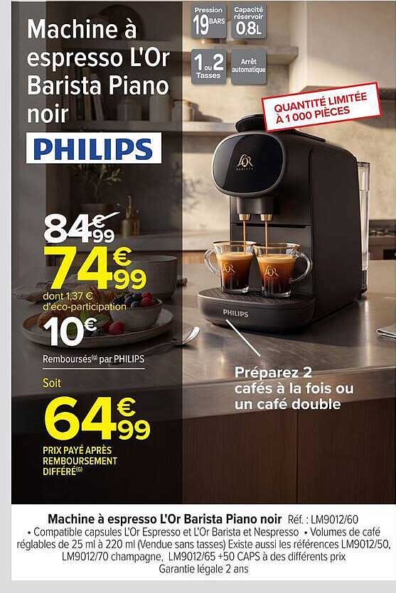 Machine à espresso L'Or Barista Pieno noir
