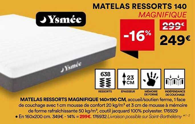 MATELAS RESSORTS 140 MAGNIFIQUE