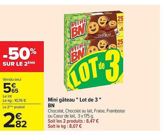 Mini gâteau " Lot de 3 " BN