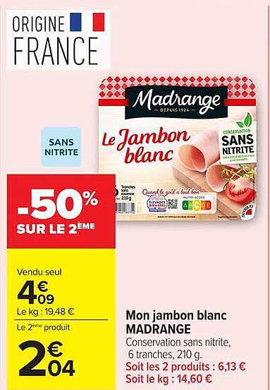 Mon jambon blanc MADRANGE
