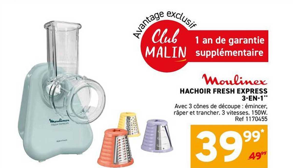 Moulinex HACHOIR FRESH EXPRESS 3-EN-1*