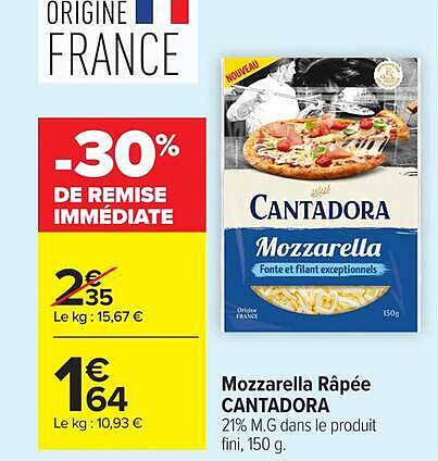 Mozzarella Râpée CANTADORA