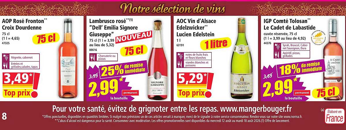Notre sélection de vins