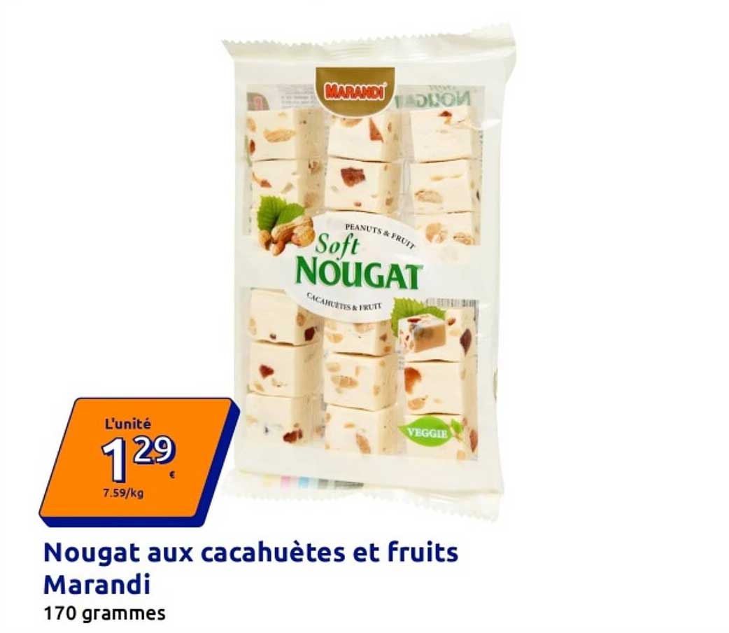 Nougat aux cacahuètes et fruits Marandi