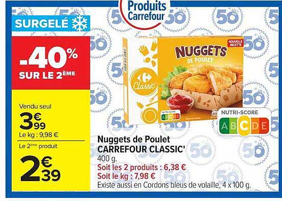 Nuggets de Poulet CARREFOUR CLASSIC'