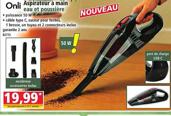 Onli Aspirateur à main eau et poussière