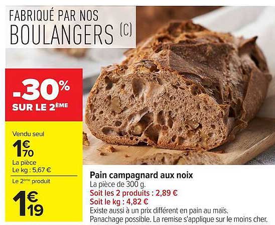 Pain campagnard aux noix