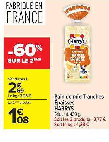 Pain de mie Tranches Épaisses HARRYS
