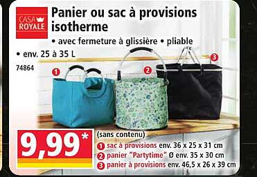 Panier ou sac à provisions isotherme