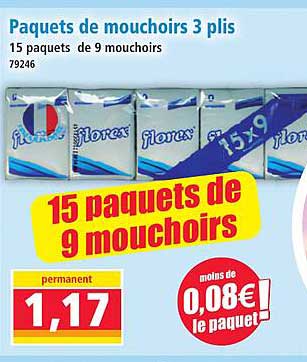 Paquets de mouchoirs 3 plis