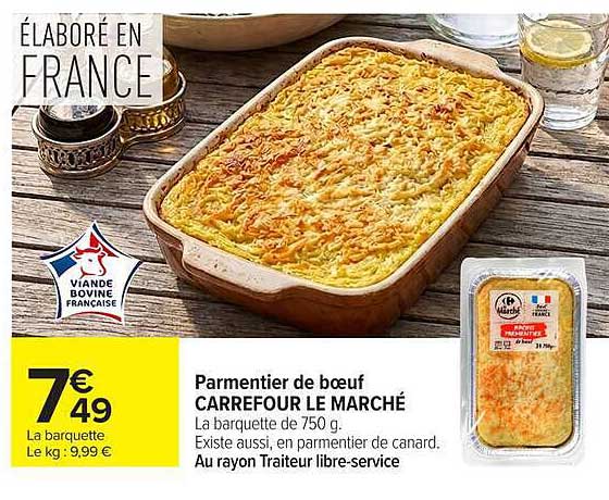 Parmentier de bœuf CARREFOUR LE MARCHÉ