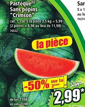 Pastèque(h) Sans pépins "Crimson"