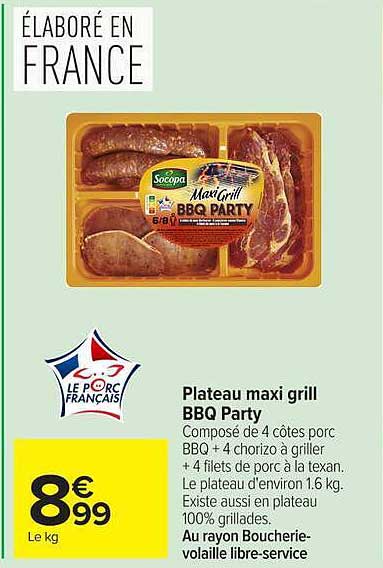 Plateau maxi grill BBQ Party