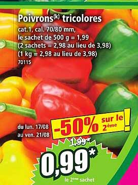 Poivrons(*) tricolores