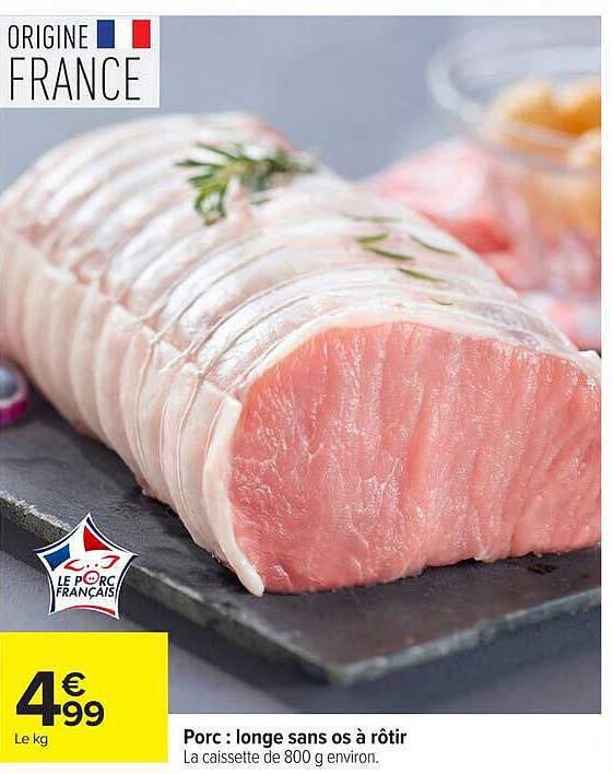 Porc : longe sans os à rôtir