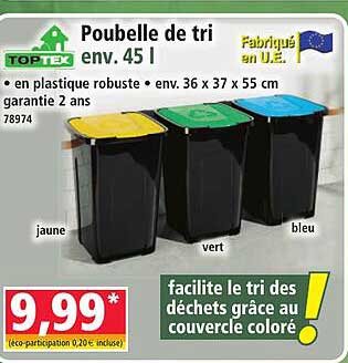 Poubelle de tri env. 45 l