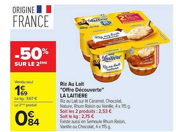 Riz Au Lait "Offre Découverte" LA LAITIERE