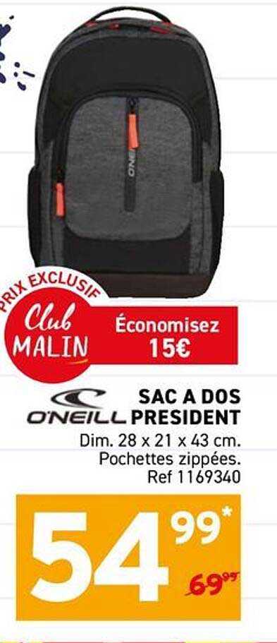 SAC A DOS O'NEILL PRESIDENT