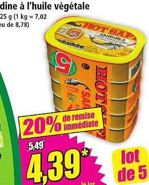Sardines à l'huile végétale