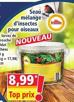 Seau mélange d'insectes pour oiseaux