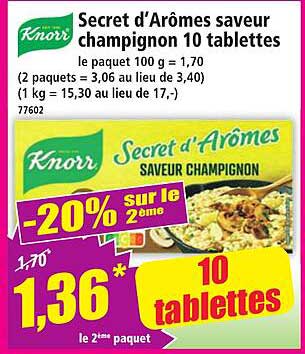 Secret d’Arômes saveur champignon 10 tablettes