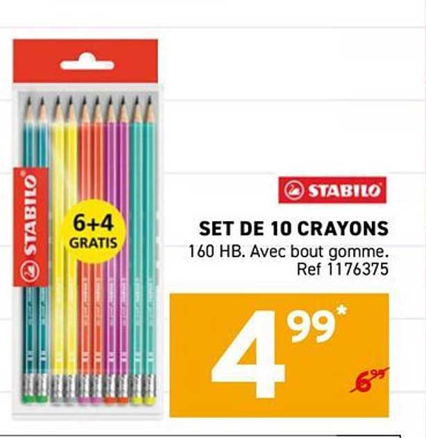 SET DE 10 CRAYONS 160 HB. Avec bout gomme. Ref 1176375