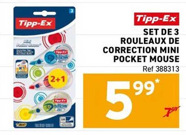 SET DE 3 ROULEAUX DE CORRECTION MINI POCKET MOUSE