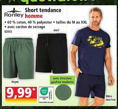 Short tendance homme