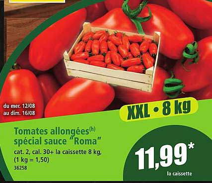 Tomates allongées spéciales sauce "Roma"