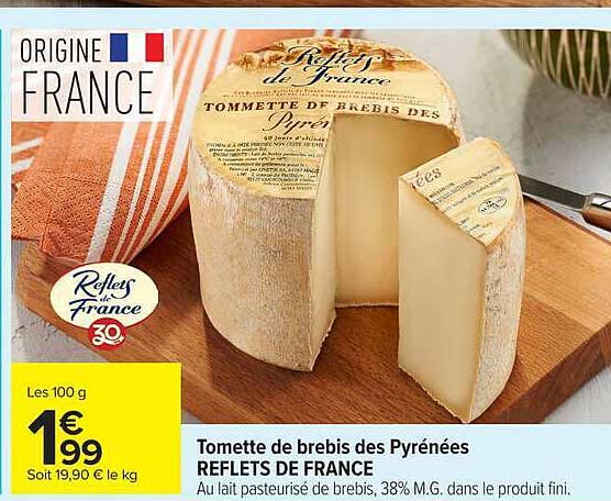 Tomette de brebis des Pyrénées REFLETS DE FRANCE