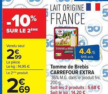 Tomme de Brebis CARREFOUR EXTRA