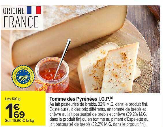Tomme des Pyrénées I.G.P.