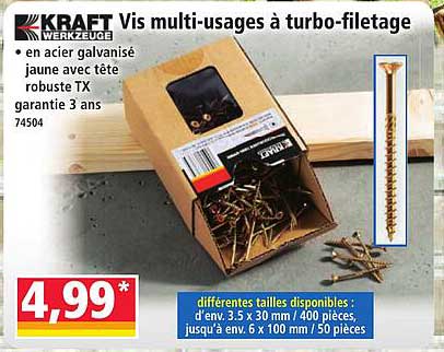 Vis multi-usages à turbo-filetage