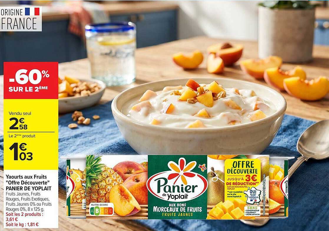 Yaourts aux Fruits "Offre Découverte" PANIER DE YOPLAIT