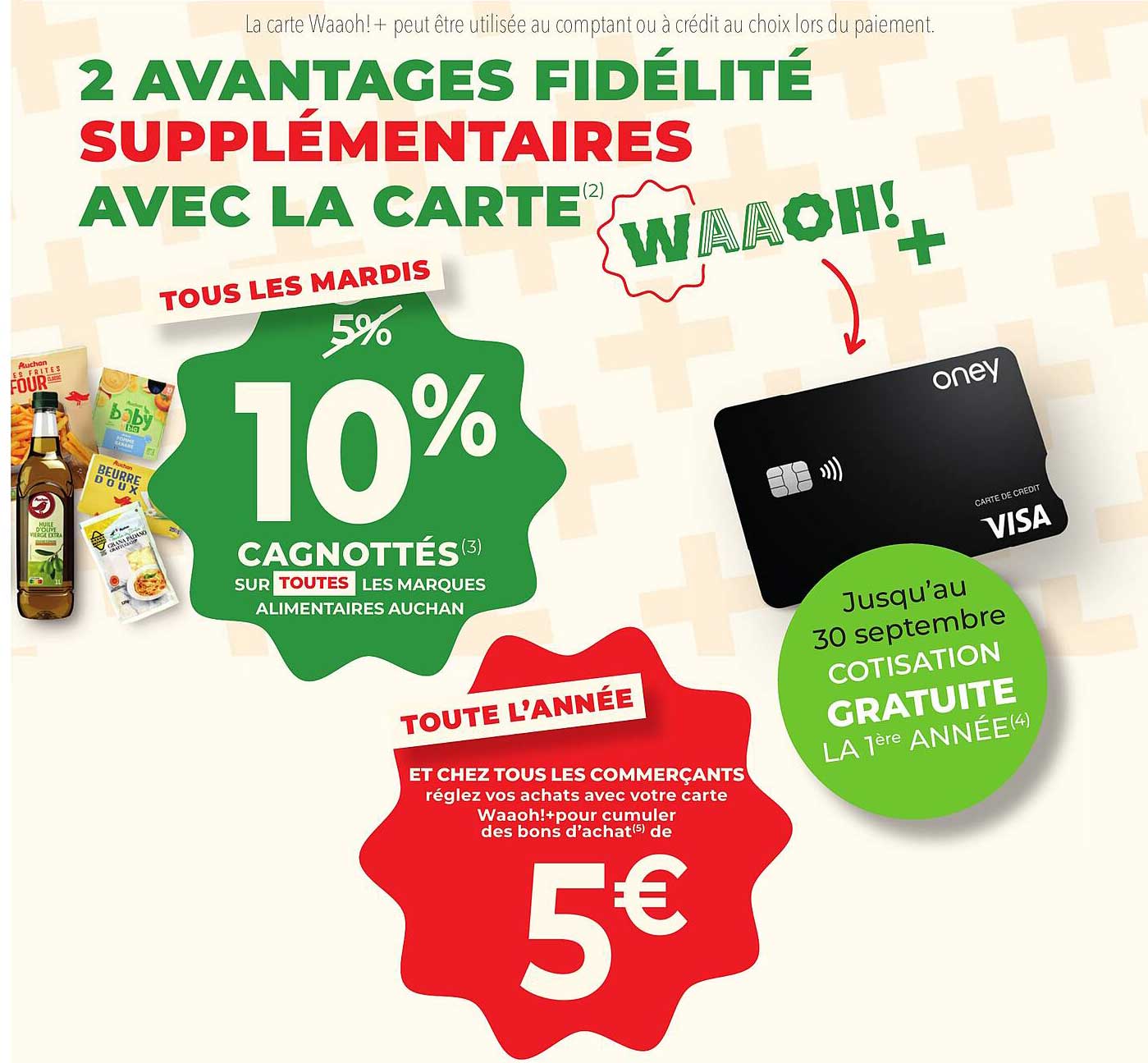 2 AVANTAGES FIDÉLITÉ SUPPLÉMENTAIRES AVEC LA CARTE WAAOH!