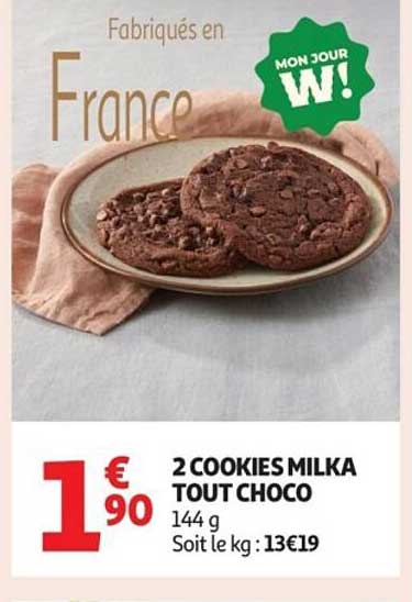 2 COOKIES MILKA TOUT CHOCO