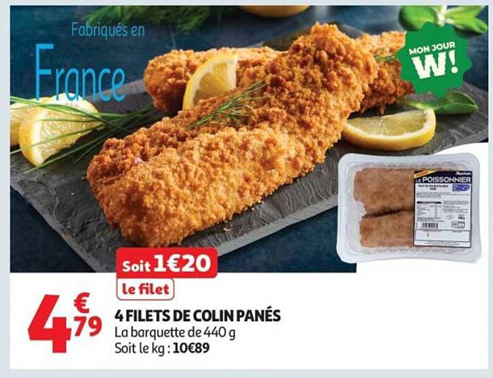 4 FILETS DE COLIN PANÉS