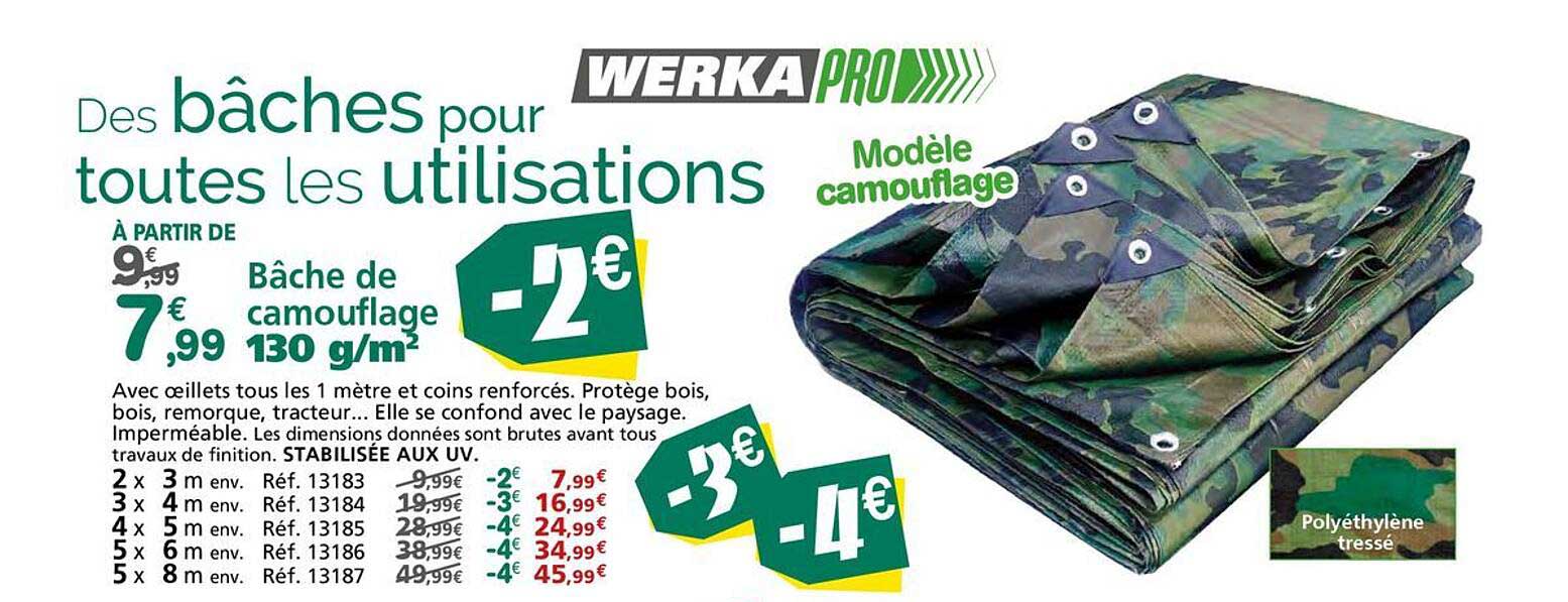 Bâche de camouflage 130 g/m²
