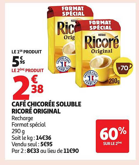 CAFÉ CHICORÉE SOLUBLE RICORÉ ORIGINAL