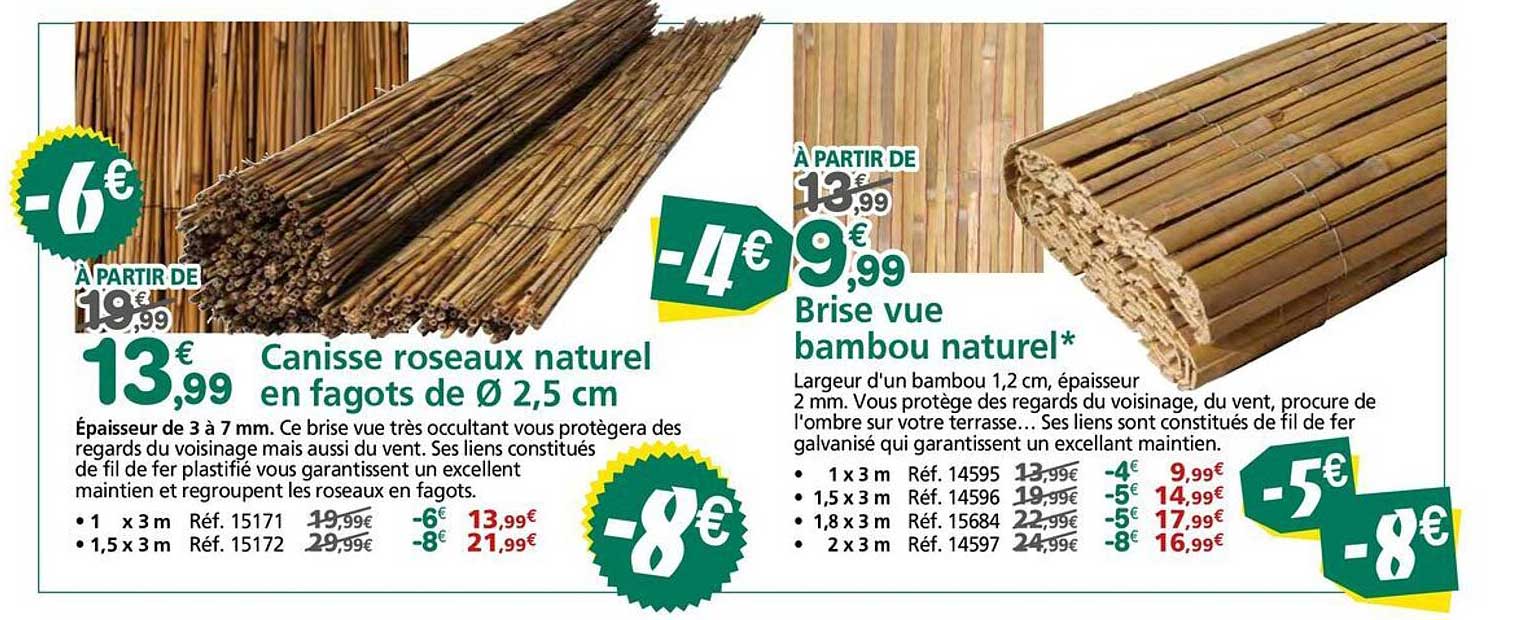Canisse roseaux naturel en fagots de Ø 2,5 cm