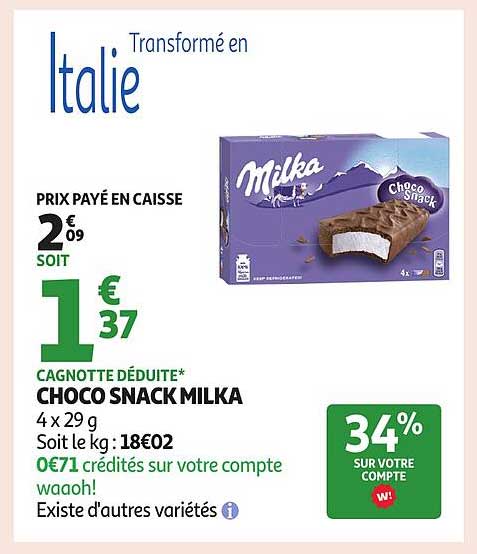 CHOCO SNACK MILKA