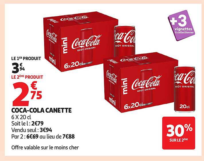 COCA-COLA CANETTE 6 X 20 cl