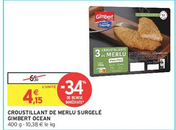 CROUSTILLANT DE MERLU SURGELÉ GIMBERT OCEAN
