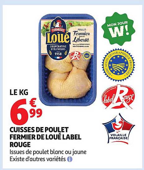Cuisses de poulet fermier de Loué Label Rouge