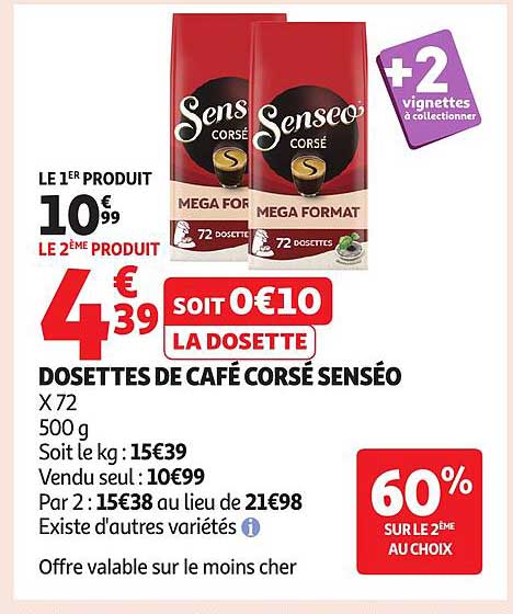 DOSSETTES DE CAFÉ CORSÉ SENSEO