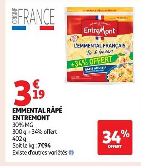 EMMENTAL RÂPÉ ENTREMONT