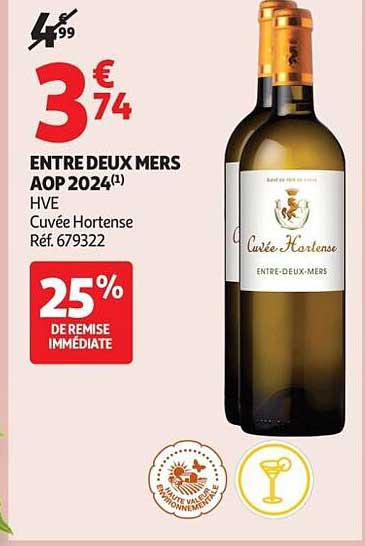 ENTRE DEUX MERS AOP 2024 HVE Cuvée Hortense
