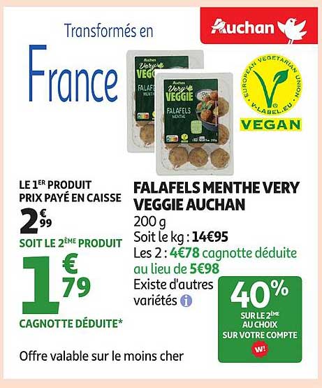 FALAFELS MENTHE VERY VEGGIE AUCHAN