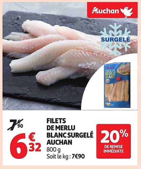 FILETS DE MERLU BLANC SURGELÉ AUCHAN