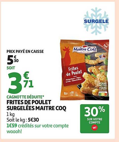 Frites de Poulet Surgelées Maître Coq